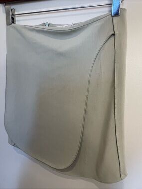 Zara - Zara Collection W& B Light Sage Asymmetric Skirt - Women